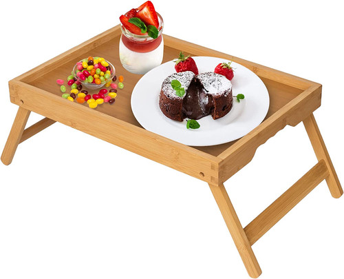 Bamboo bed tray foldable lap - tray,