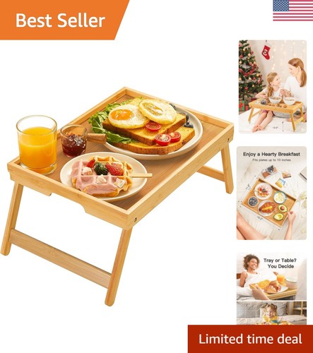 Natural bamboo breakfast tray - bamboo,