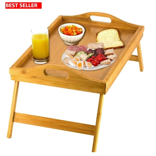 Bamboo bed table tray folding - table,
